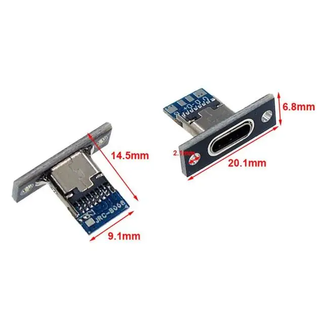 Врізний Роз'єм USB Type-C (Гніздо) на Платі-Адаптері для Панельного Монтажу - Зображення 7