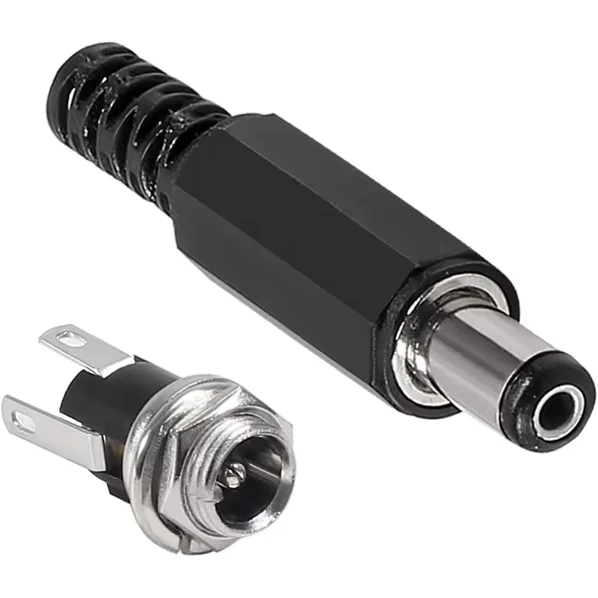 Комплект разъемов питания DC 5.5x2.1 мм (Штекер "Папа" + Гнездо на корпус "Мама")