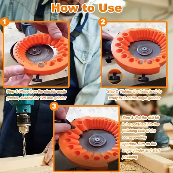 Насадка-шаблон на КШМ (болгарку) для заточування свердел (2–13 мм) - Зображення 3