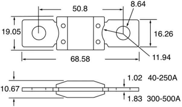 Держатель предохранителя ANL с медным предохранителем 350А — изображение 7