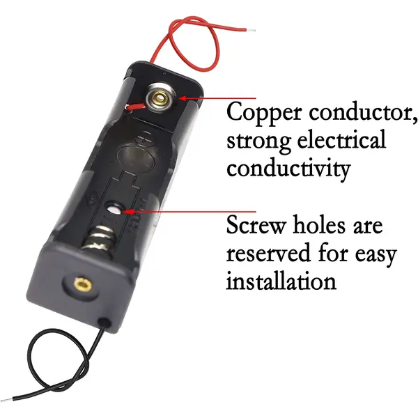 Надійний тримач для акумулятора 18650 з дротами - Зображення 3